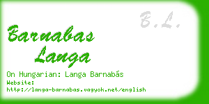barnabas langa business card